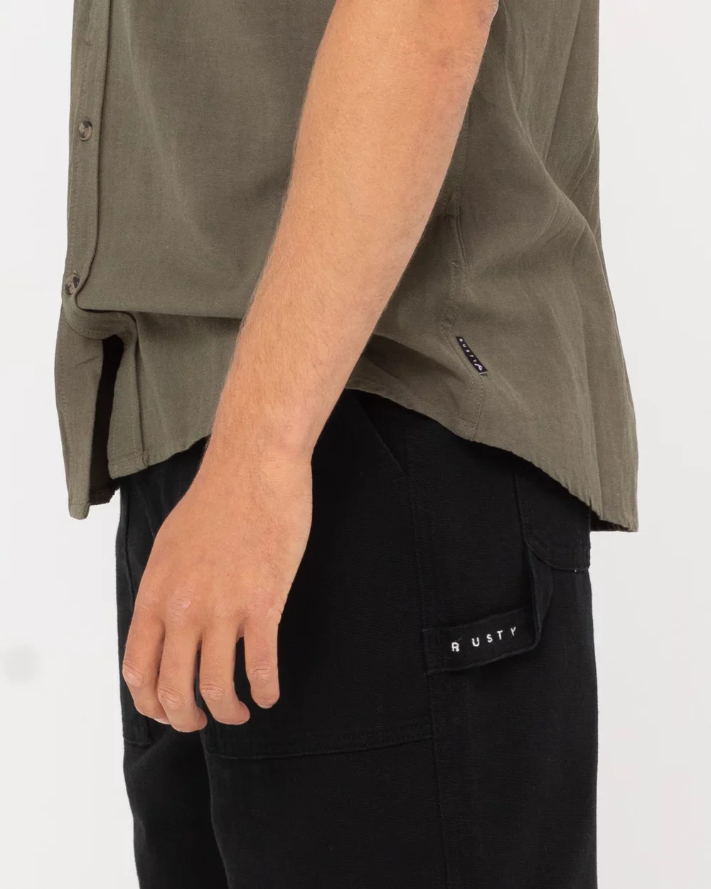 Rusty Overtone Short Sleeve Linen Shirt - Savanna - Image 6