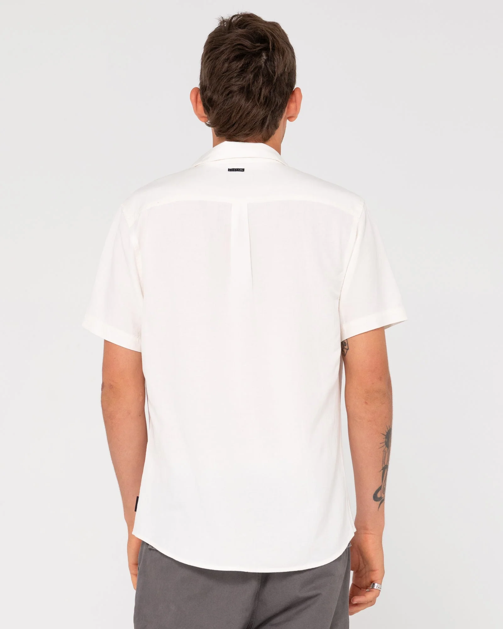 RUSTY Overtone Short Sleeve Linen Shirt - Whisper White - Image 2