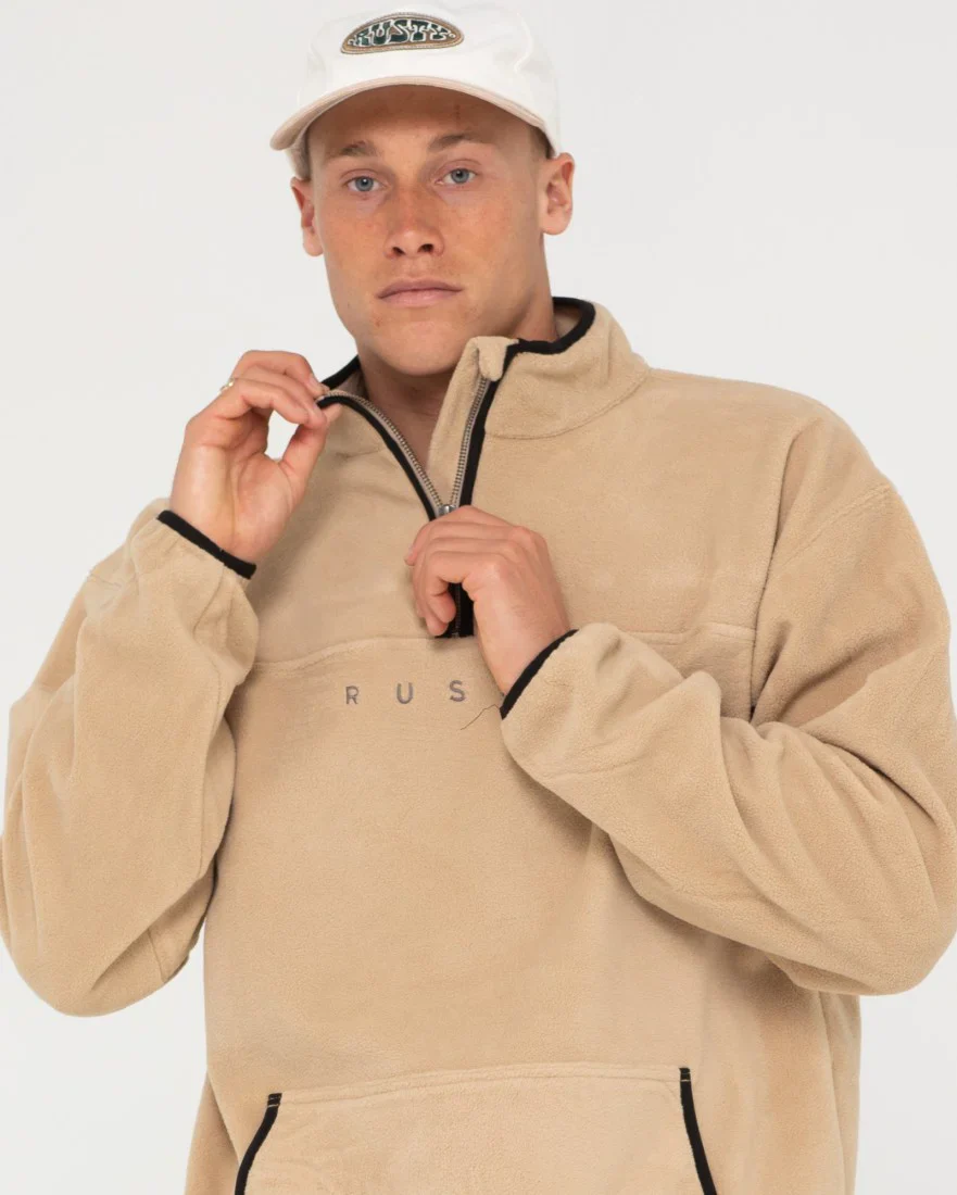 RUSTY Polarized 1/4 Zip Polar Fleece - Light Fennel - Image 3