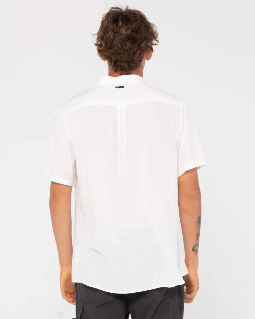 RUSTY Razor Blade Short Sleeve Rayon Shirt - White - Image 5