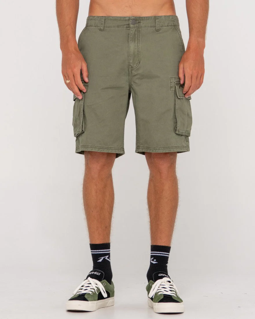 RUSTY Safari Vintage Wash Cargo Short - Army Green - Image 2