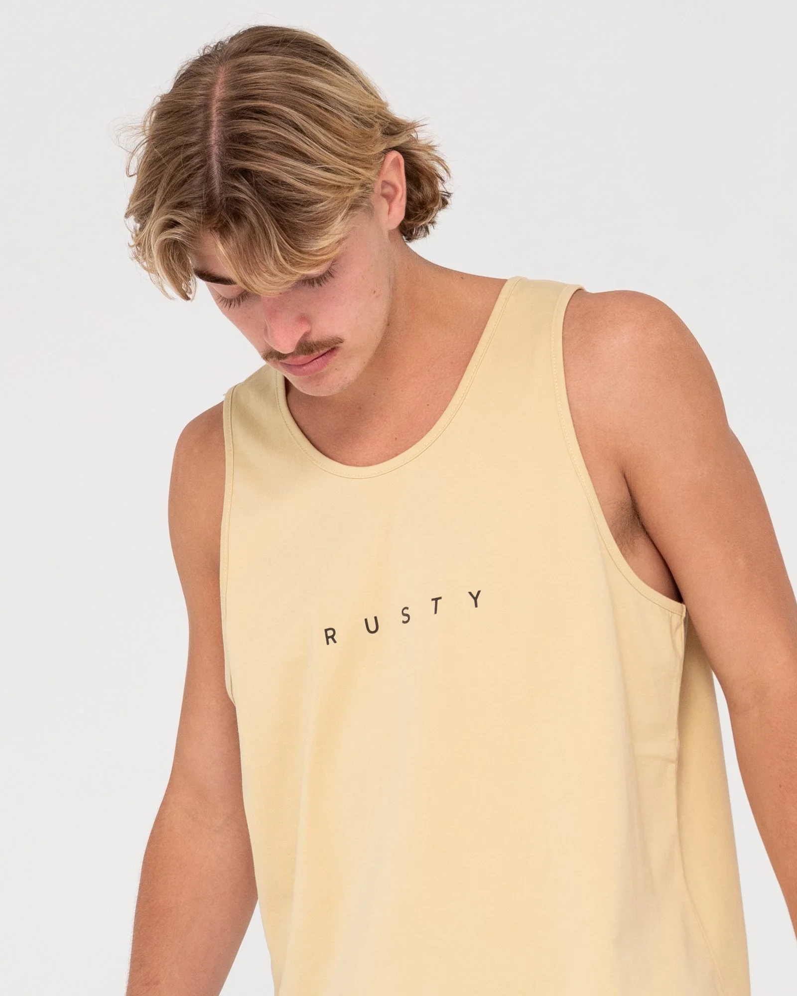 RUSTY Short Cut 2 Graphic Tank - Light Khaki - Image 2