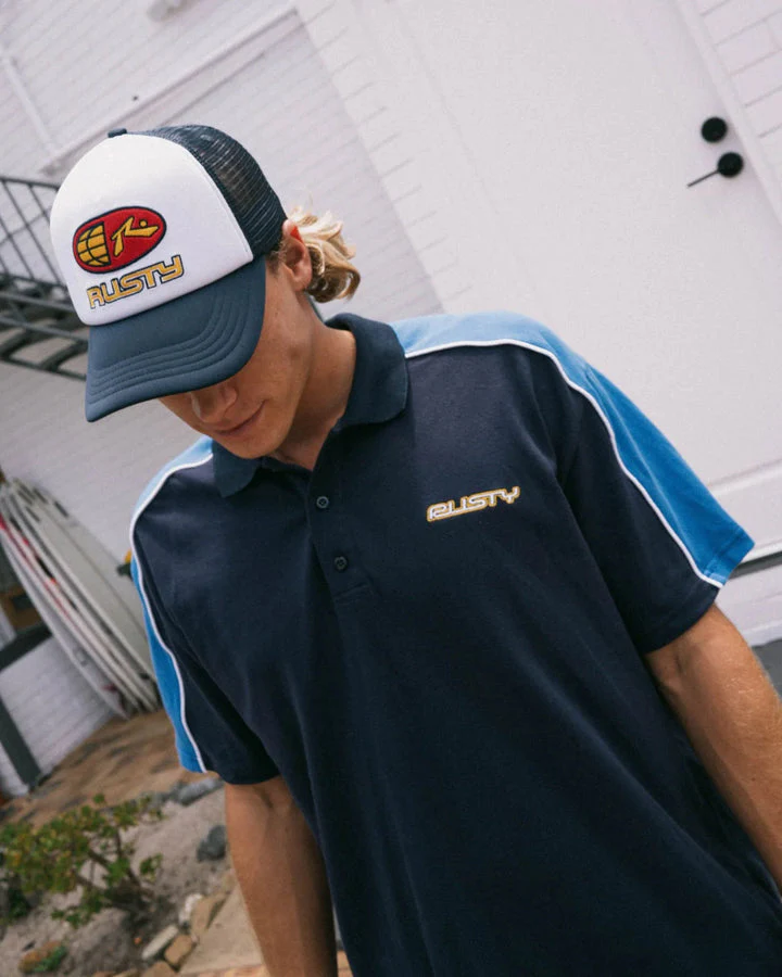 RUSTY Straight Shooter Polo - Navy Blue