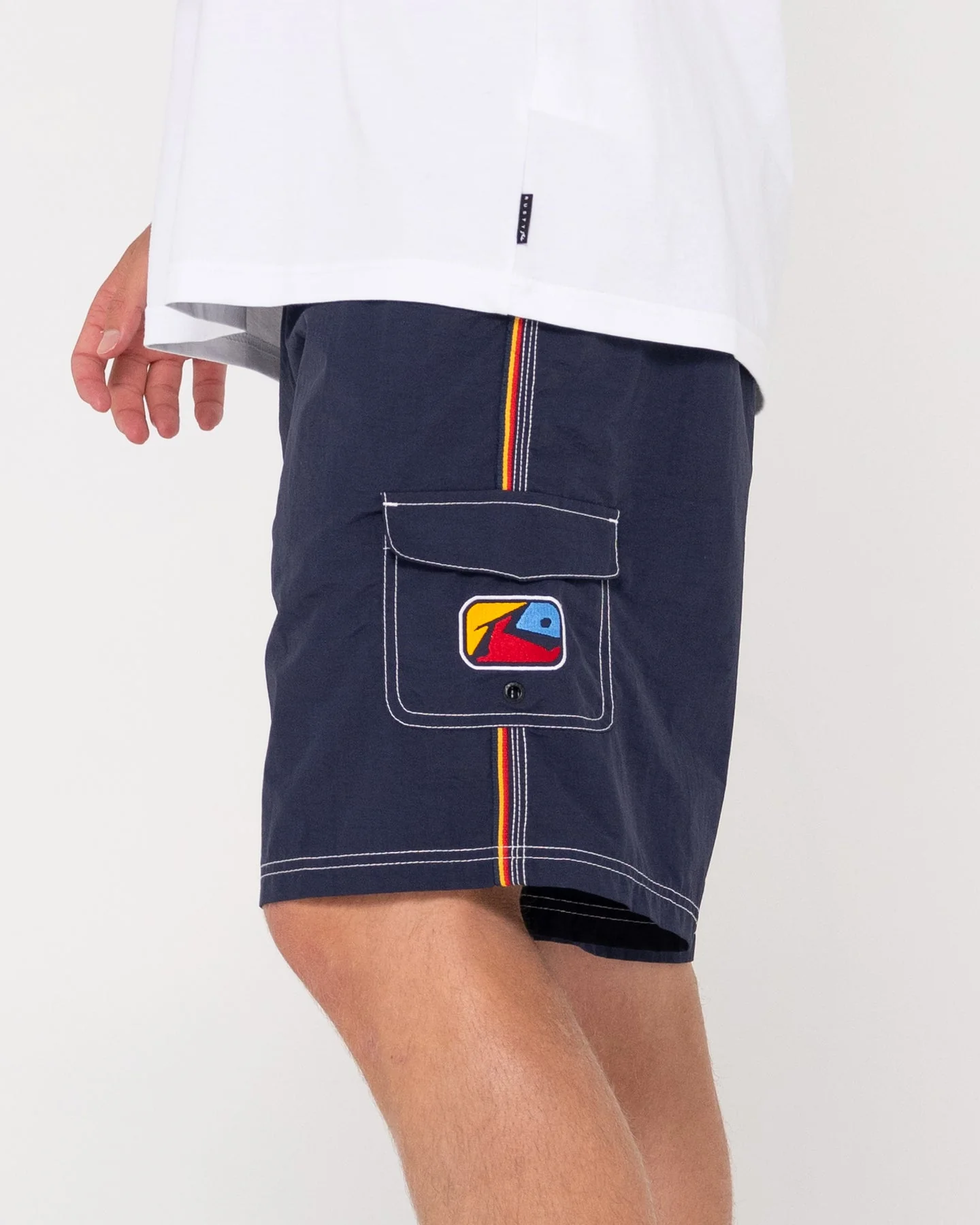 RUSTY Tripped Out 20" Elastic Waist Boardshort - Navy Blue - Image 2