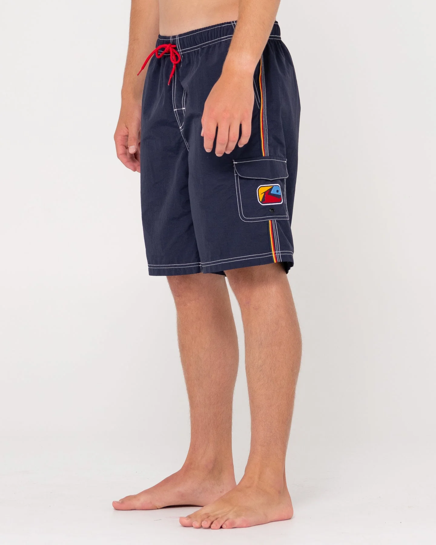 RUSTY Tripped Out 20" Elastic Waist Boardshort - Navy Blue - Image 3
