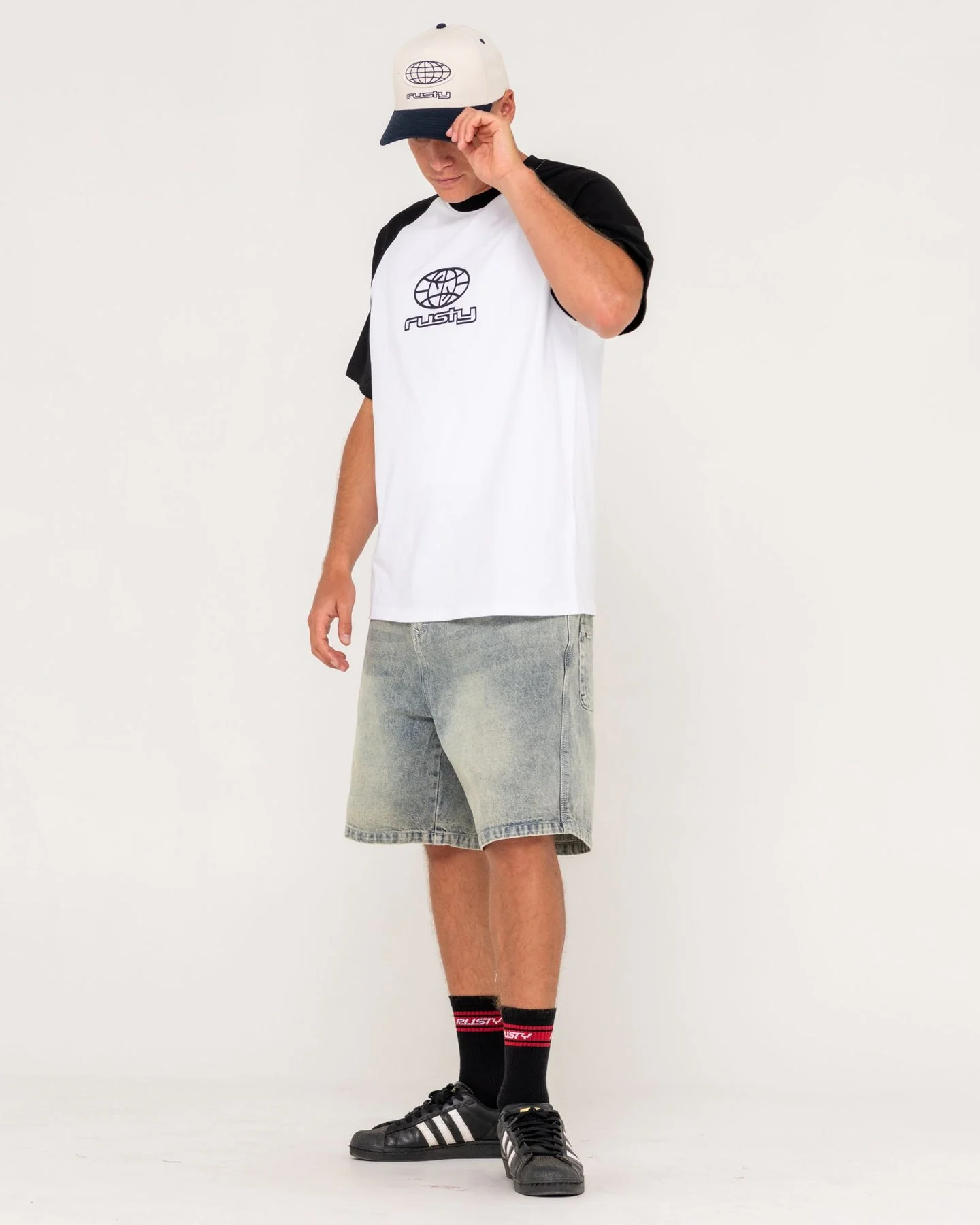 RUSTY Wagwan Raglan Graphic Tee - White - Image 2