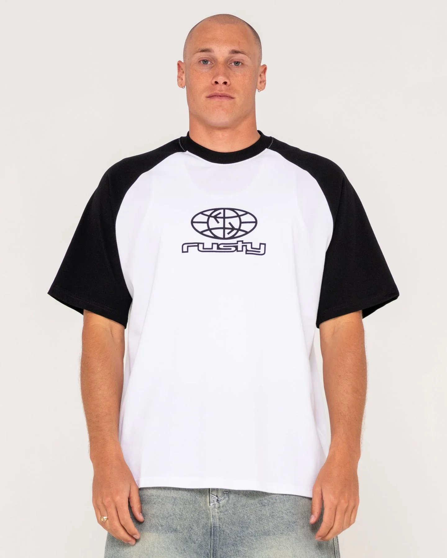 RUSTY Wagwan Raglan Graphic Tee - White - Image 4