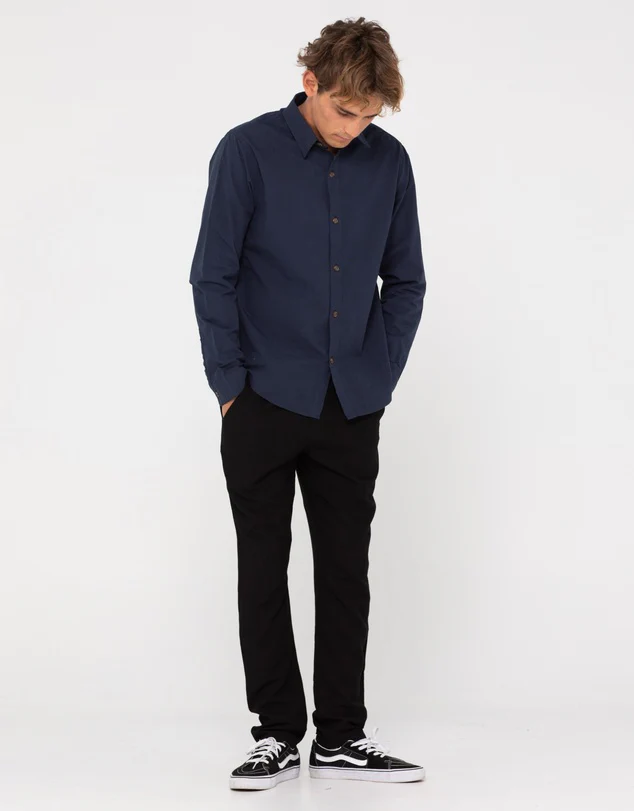 Rusty Work Horse Long Sleeve Shirt - Navy