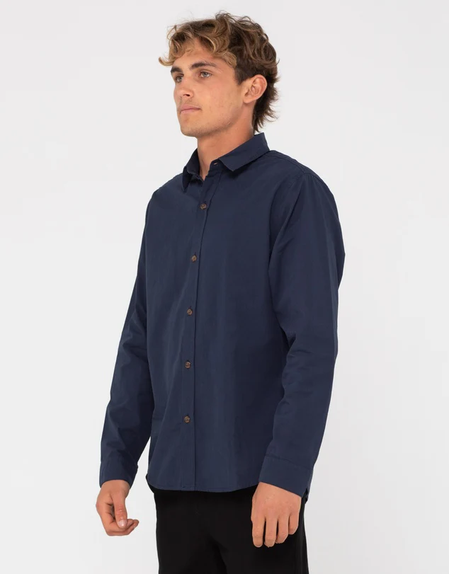 Rusty Work Horse Long Sleeve Shirt - Navy - Image 3