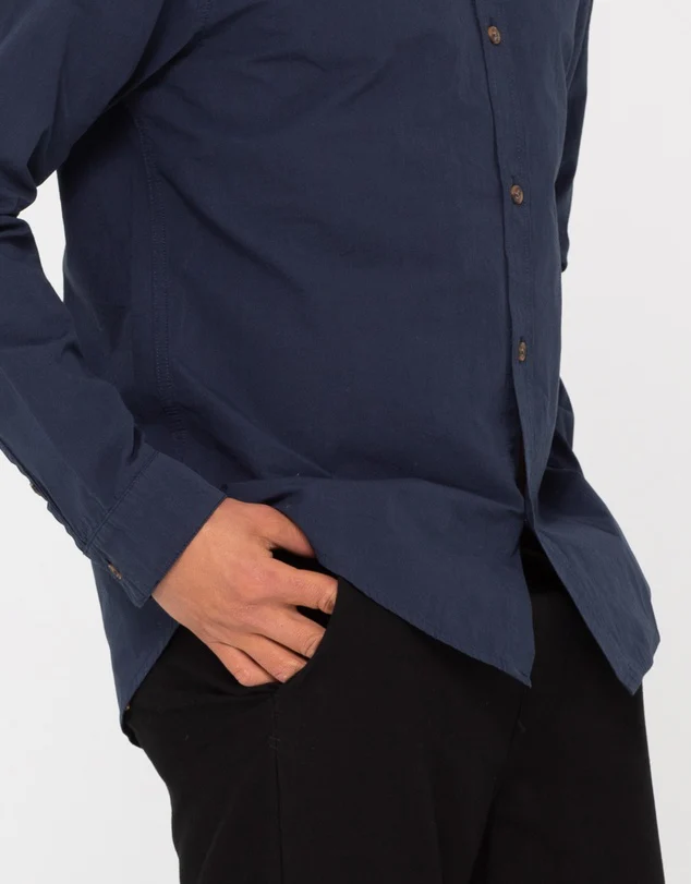 Rusty Work Horse Long Sleeve Shirt - Navy - Image 5