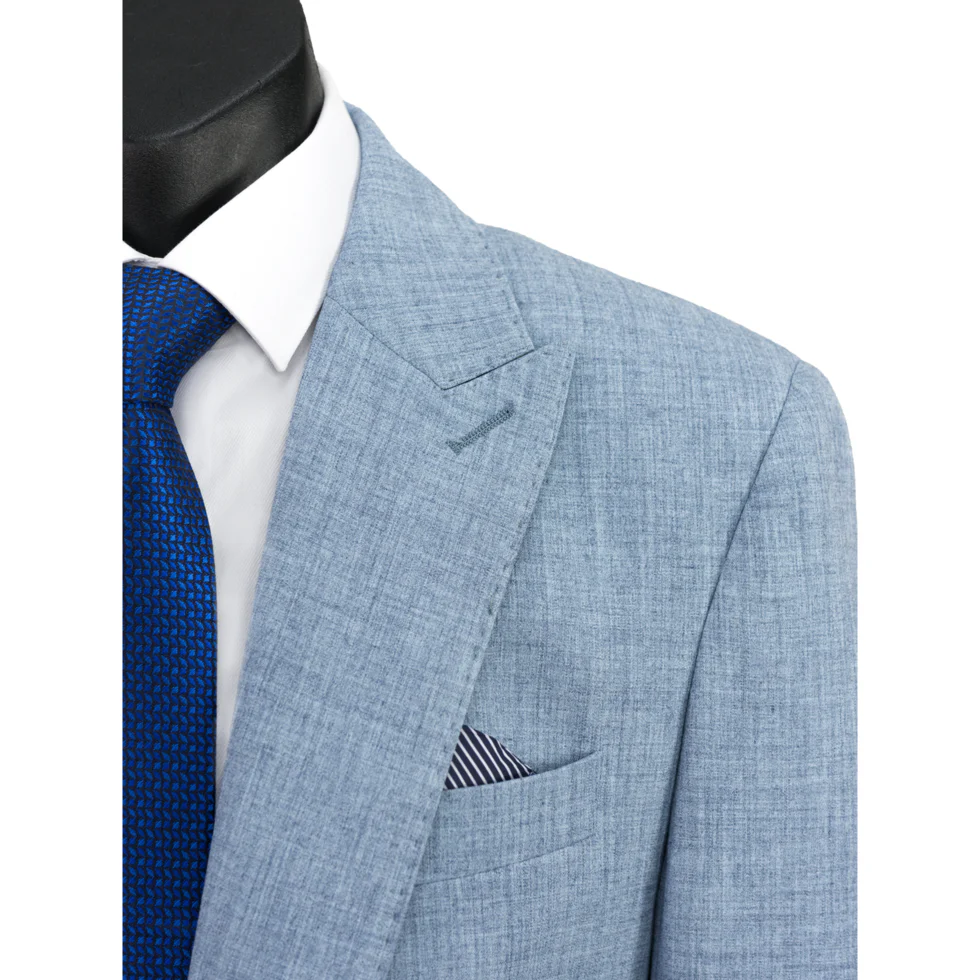 SCUZZATTI 2836 STALLONE STRETCH PEAK LAPEL 2 PIECE SUIT - Sky - Image 2