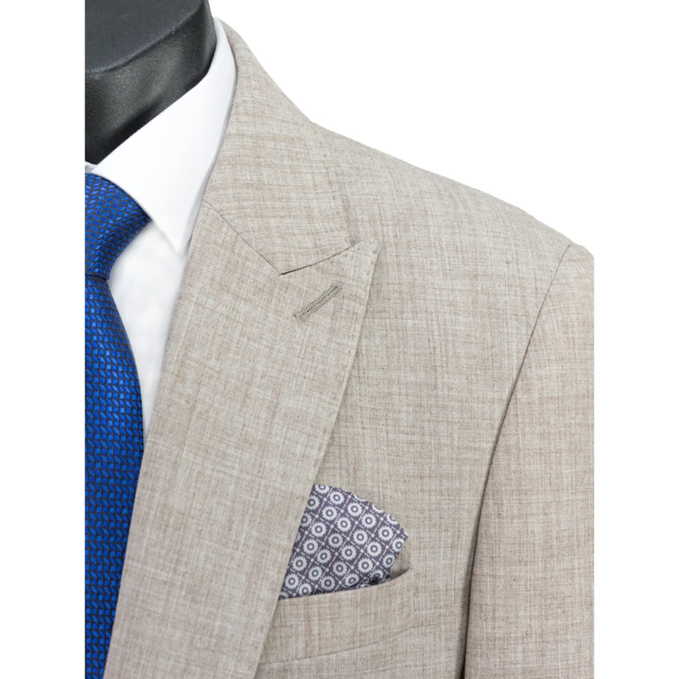SCUZZATTI 2836 STALLONE STRETCH PEAK LAPEL 2 PIECE SUIT - Sand - Image 2