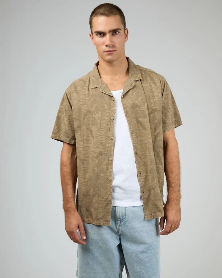 SILENT THEORY 4069046 Foliage S/S Shirt - Brown
