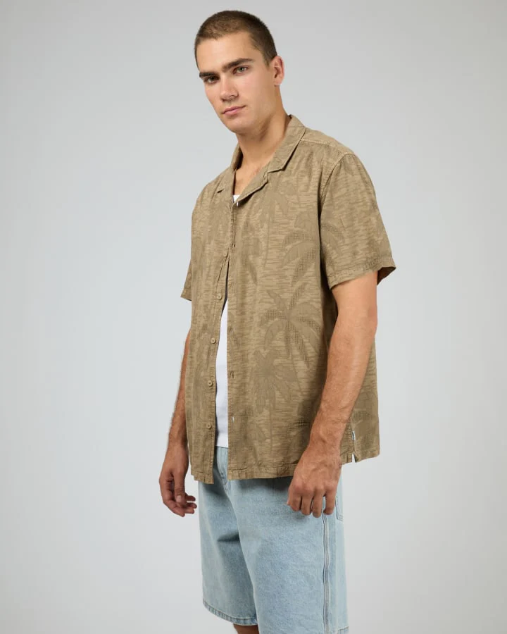 SILENT THEORY 4069046 Foliage S/S Shirt - Brown - Image 5