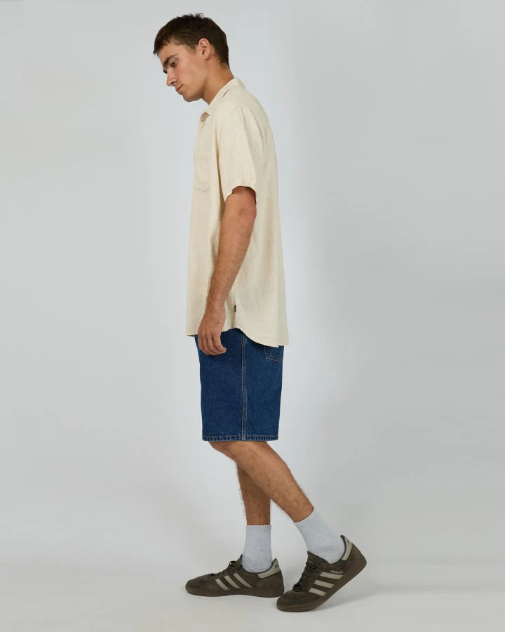 SILENT THEORY 40X0185 LINEN SS SHIRT - Natural - Image 2