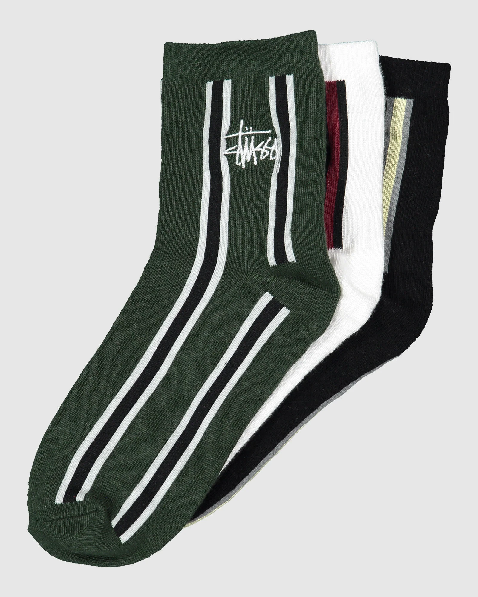 STUSSY VERTICAL STRIPE 3 PACK SOCK - Image 5