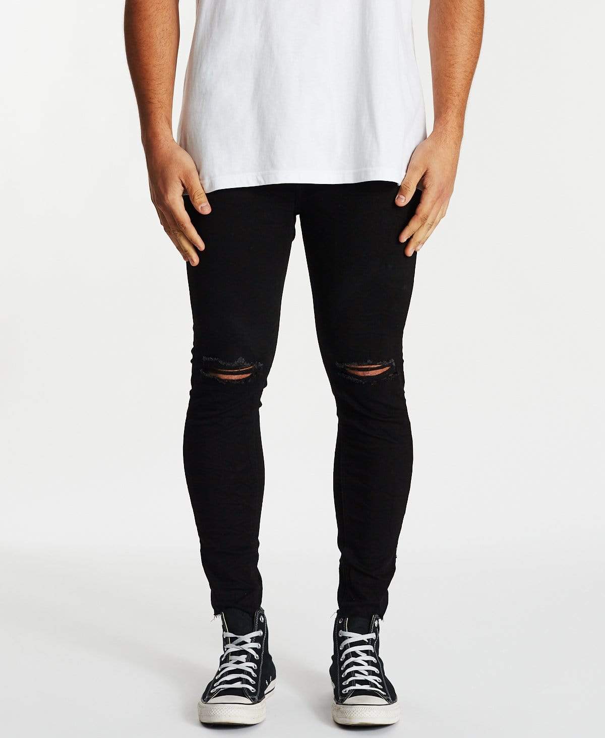 SUSHI RADIO Hacksaw Cropped Skinny Jean - Washed Black - Image 2