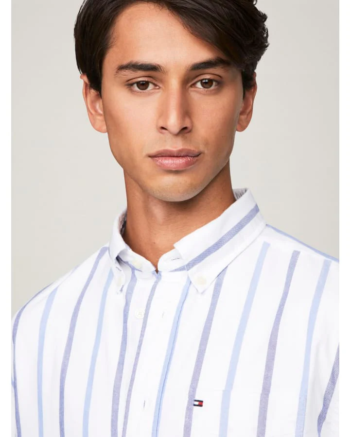 TOMMY HIFIGER MW0MW37299_0A5 OXFORD SPACED OUT STP SHIRT - Desert Sky/Dark Magma - Image 4