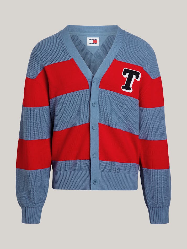 TOMMY HILFIGER DM0DM18875 Textured Knit Stripe Cardigan - Charmed/Deep Crims - Image 5