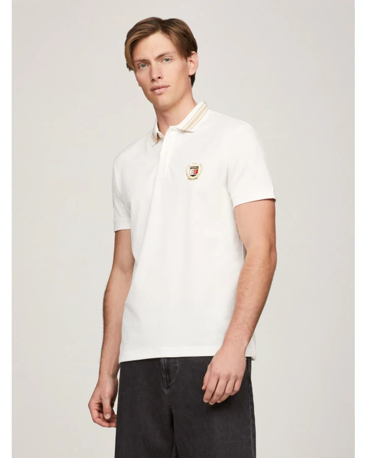 TOMMY HILFIGER DM0DM19624_YBH Regular Varsity Polo - Ancient White - Image 2