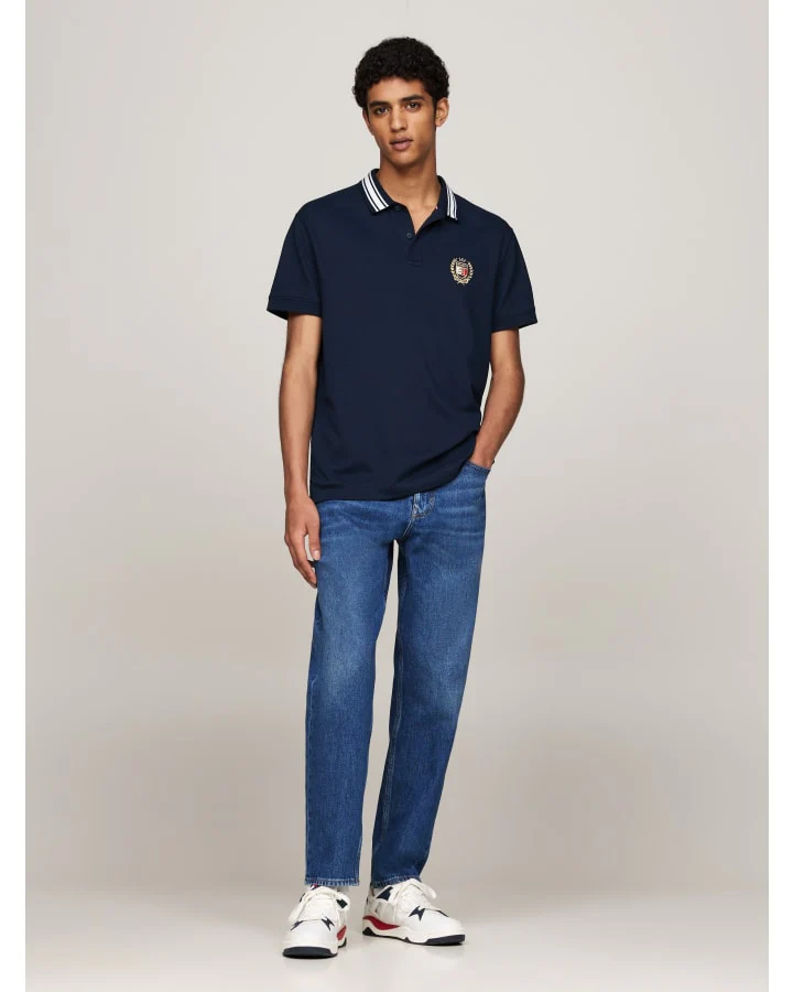 TOMMY HILFIGER DM0DM19624_YBH Regular Varsity Polo - Dark Night Navy
