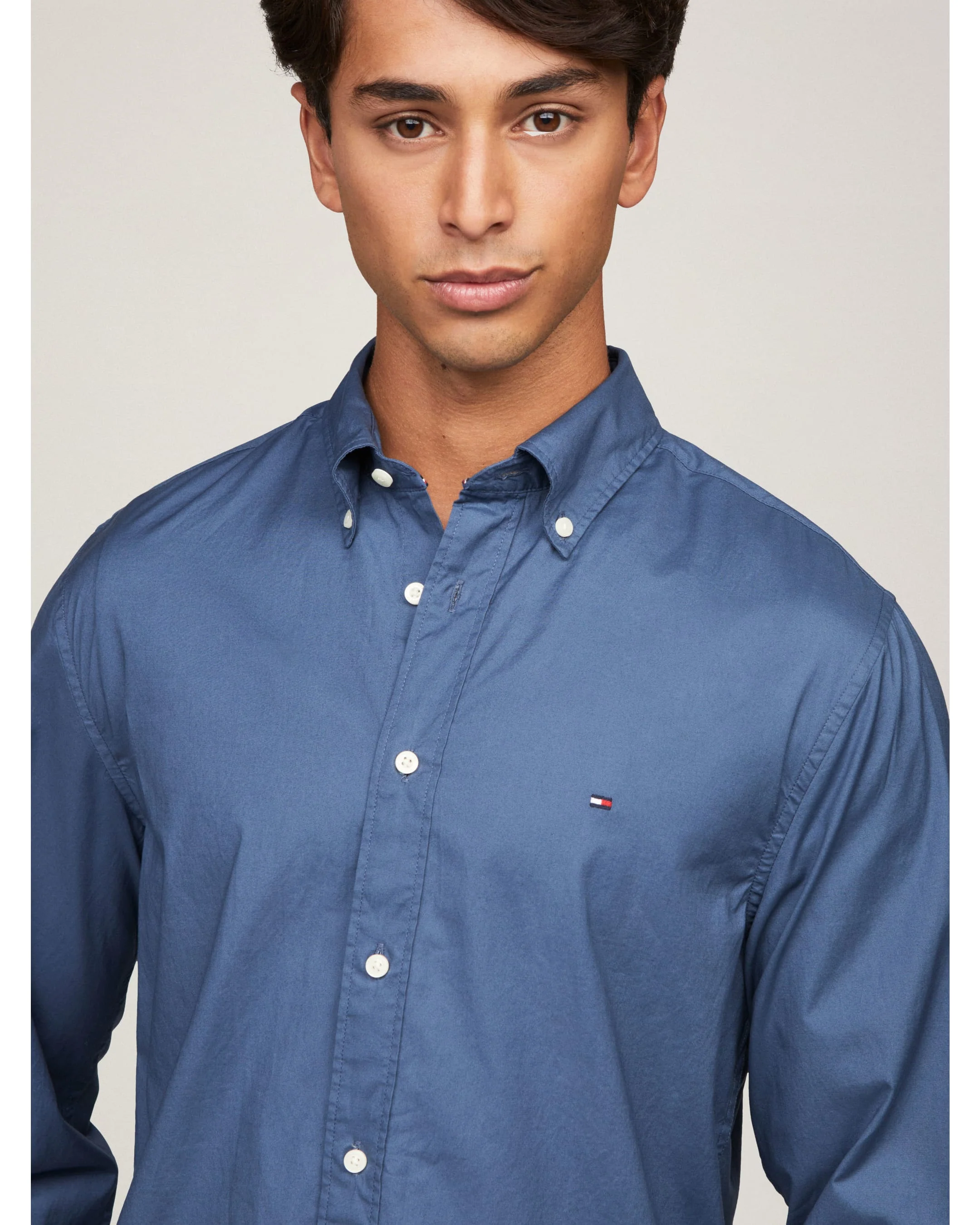 TOMMY HILFIGER Flex Poplin Regular Fit MW0MW30934_DBZ LS Shirt - Aegean Sea - Image 2