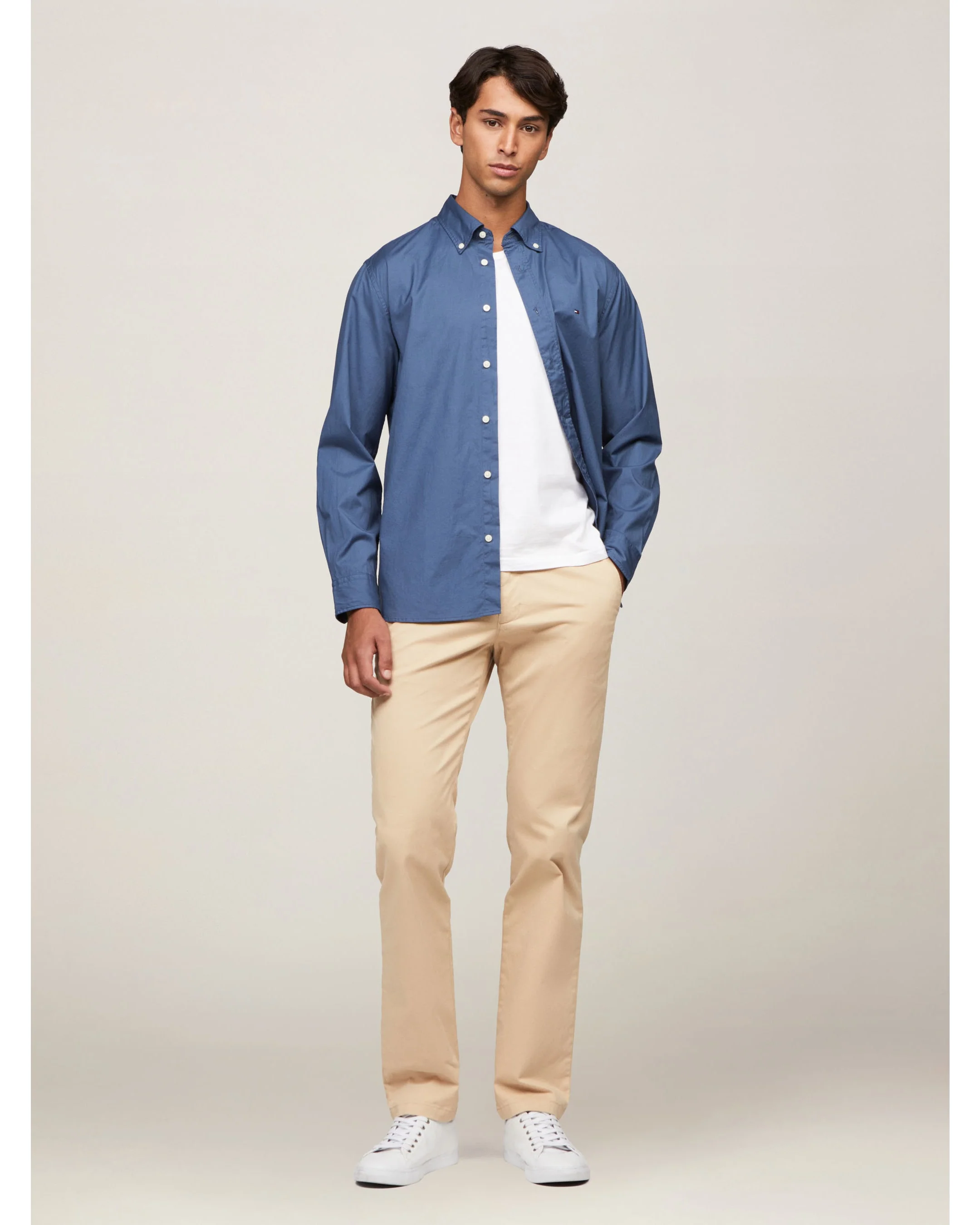 TOMMY HILFIGER Flex Poplin Regular Fit MW0MW30934_DBZ LS Shirt - Aegean Sea - Image 3