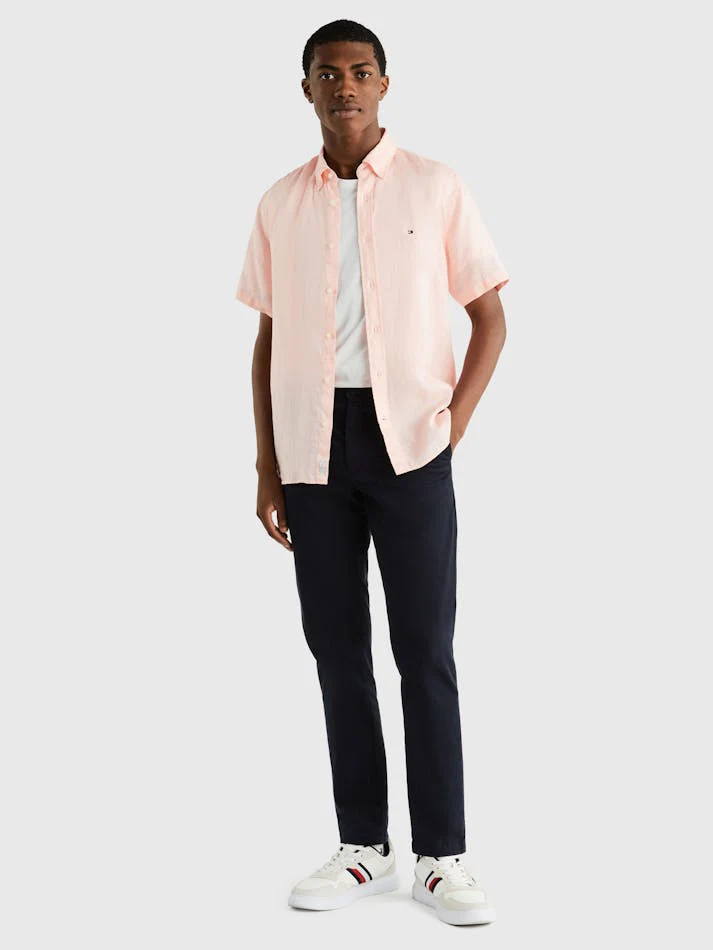 TOMMY HILFIGER MW0MW31734 Premium Linen Shirt - Pink Crystal - Image 2