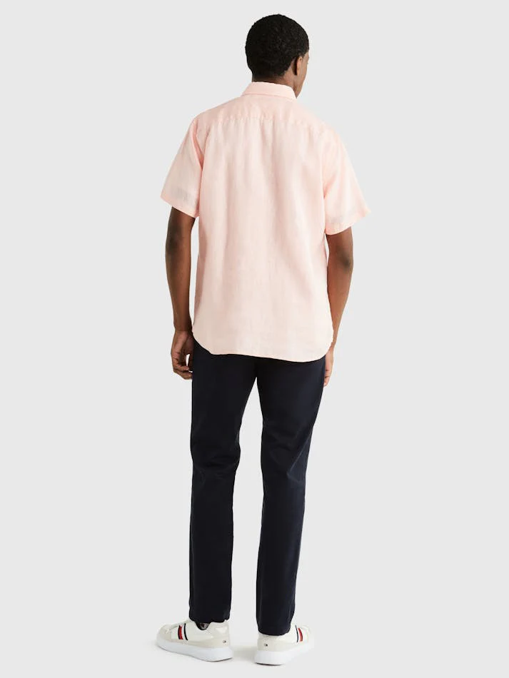 TOMMY HILFIGER MW0MW31734 Premium Linen Shirt - Pink Crystal - Image 3