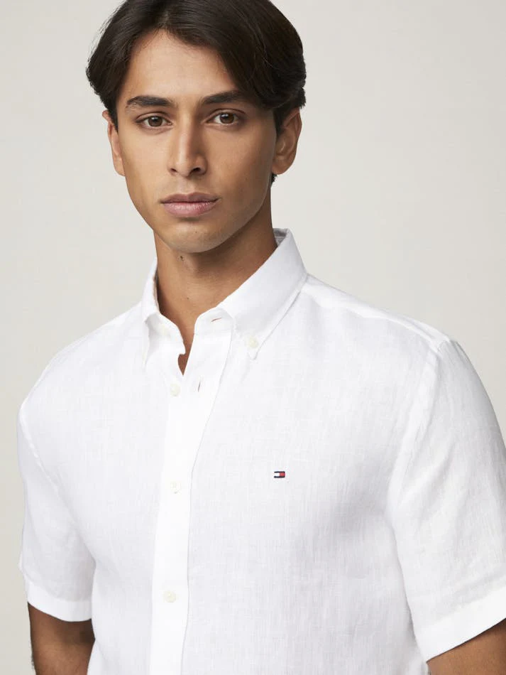 TOMMY HILFIGER MW0MW31734_YCF WCC PREMIUM LINEN RF SHIRT S/S - Optic White - Image 3