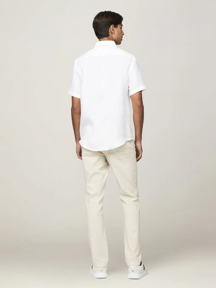 TOMMY HILFIGER MW0MW31734_YCF WCC PREMIUM LINEN RF SHIRT S/S - Optic White - Image 4