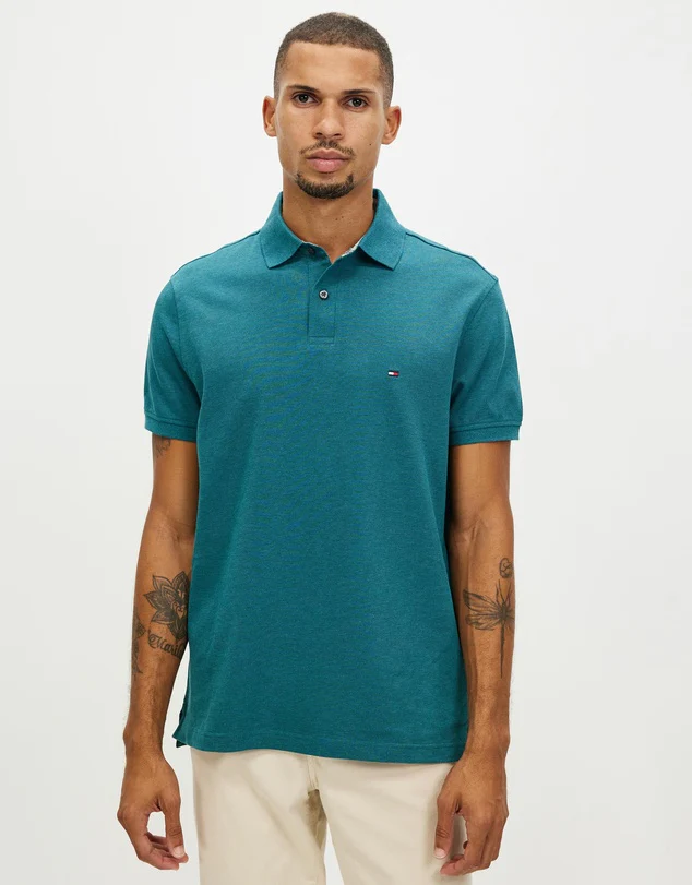 TOMMY HILFIGER MW0MW32346_MRJ IM 1985 Regular Fit Polo - Green Heather - Image 2