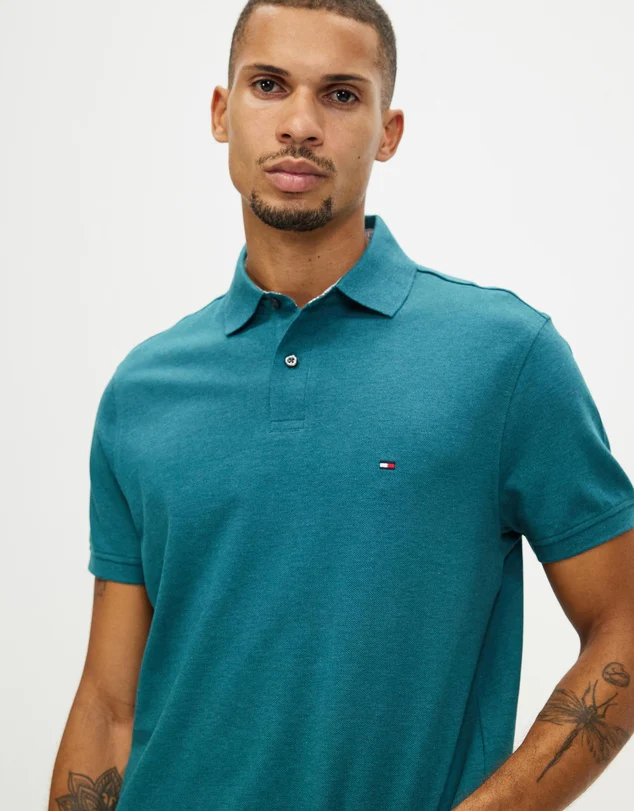 TOMMY HILFIGER MW0MW32346_MRJ IM 1985 Regular Fit Polo - Green Heather - Image 3