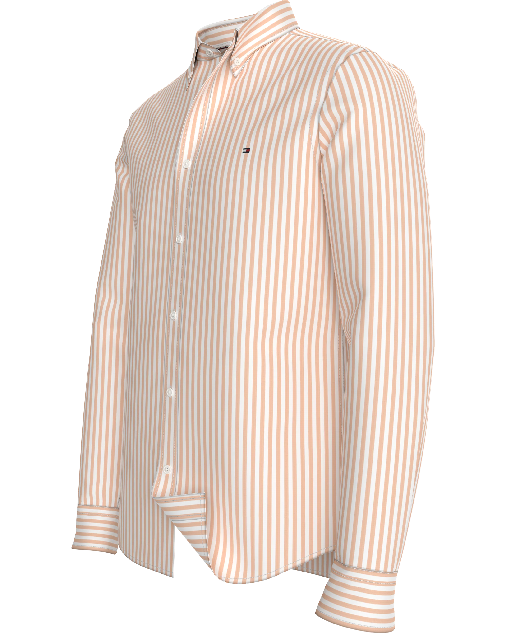 TOMMY HILFIGER MW0MW34573_0FA CLASSIC POPLIN STRIPE LS SHIRT - Ivory/Desert Sky - Image 2