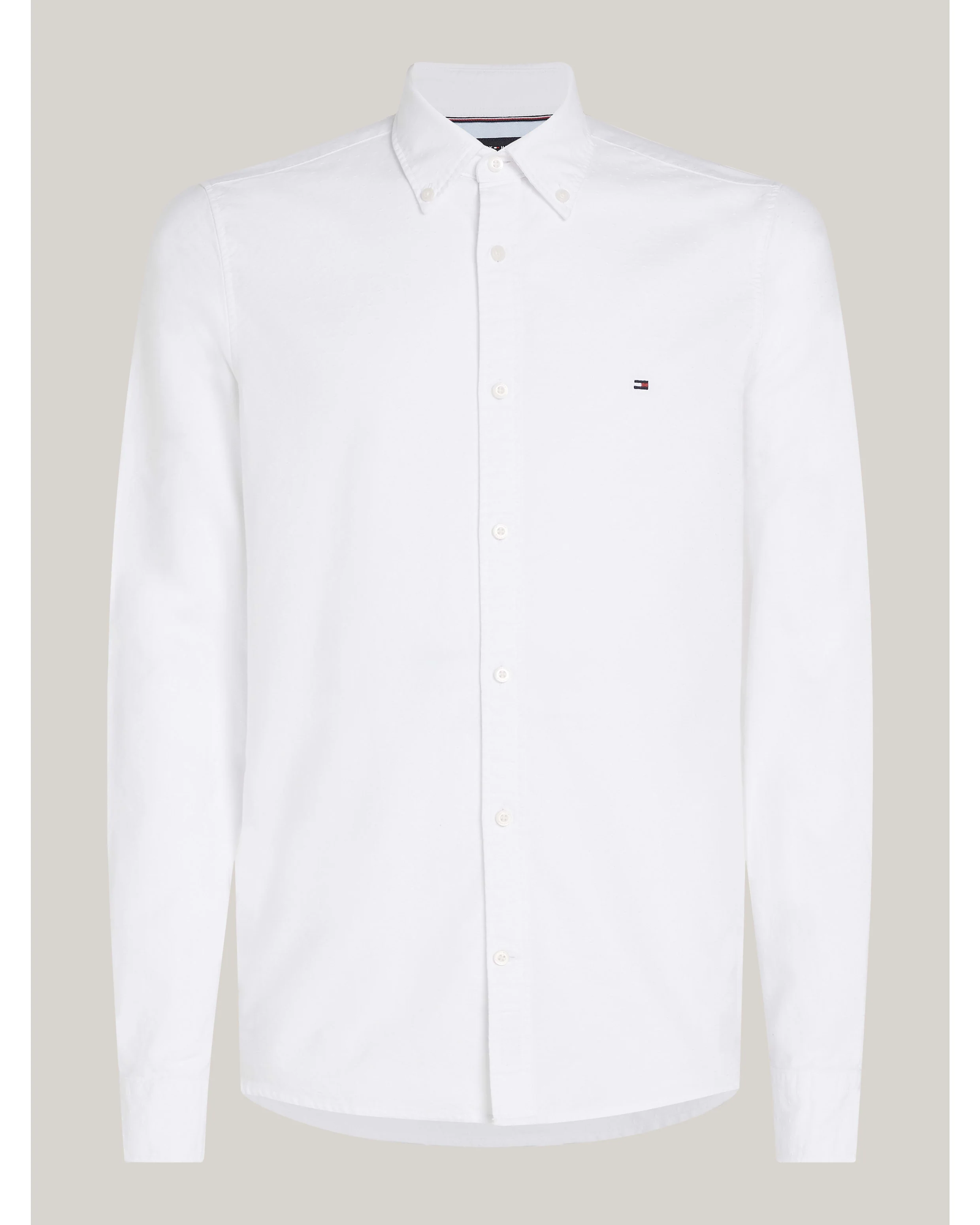 TOMMY HILFIGER MW0MW35769_YCF Slim Fit Dobby Oxford Shirt - Optic White - Image 5