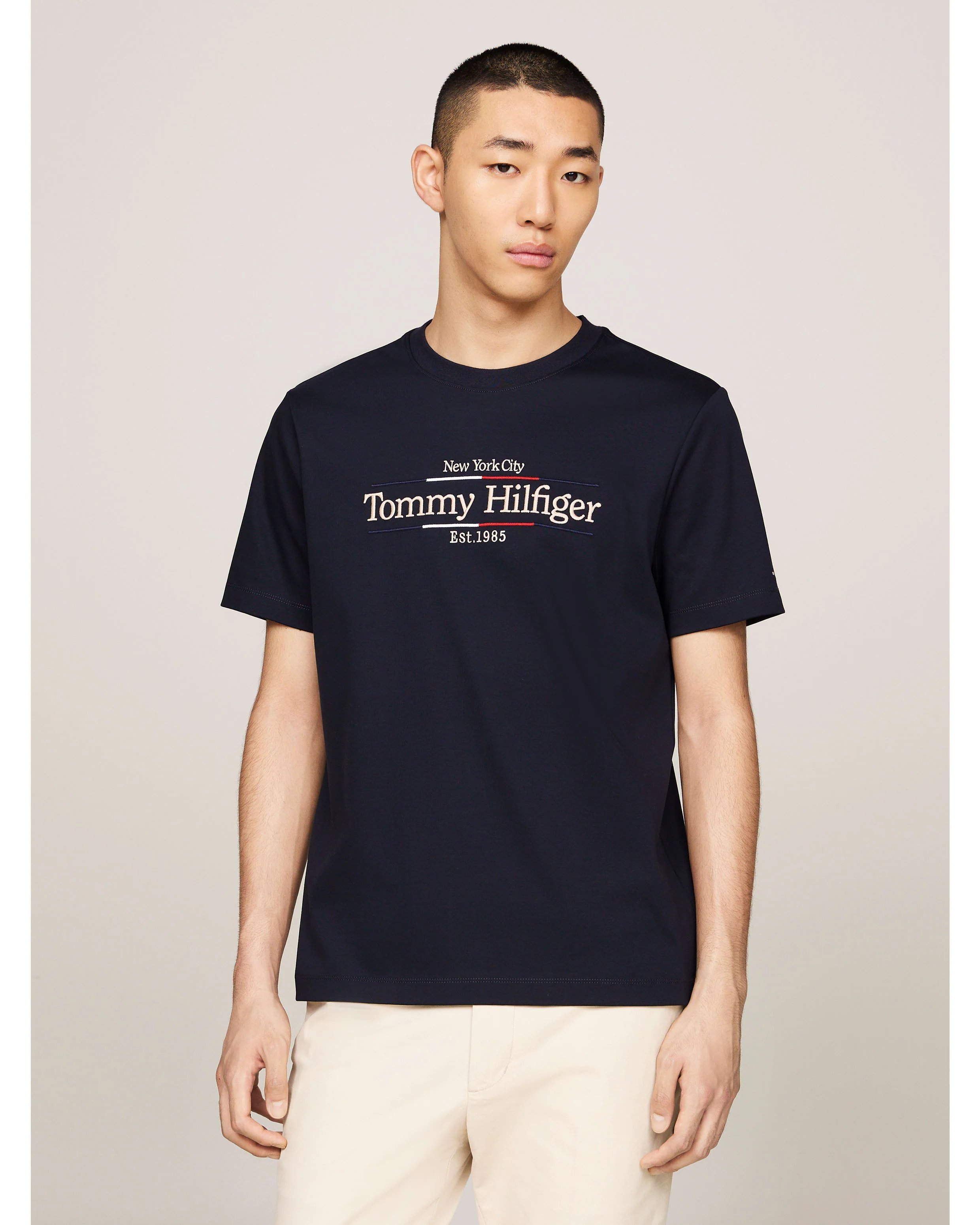 TOMMY HILFIGER MW0MW36209_DW5 Logo Embroidery Interlock Tee - Desert Sky - Image 2