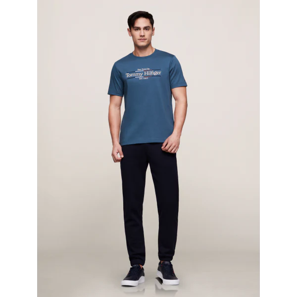 TOMMY HILFIGER MW0MW36209_DBZ Logo Embroidery Interlock Tee - Aegean Sea - Image 2