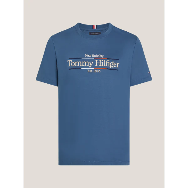 TOMMY HILFIGER MW0MW36209_DBZ Logo Embroidery Interlock Tee - Aegean Sea - Image 4