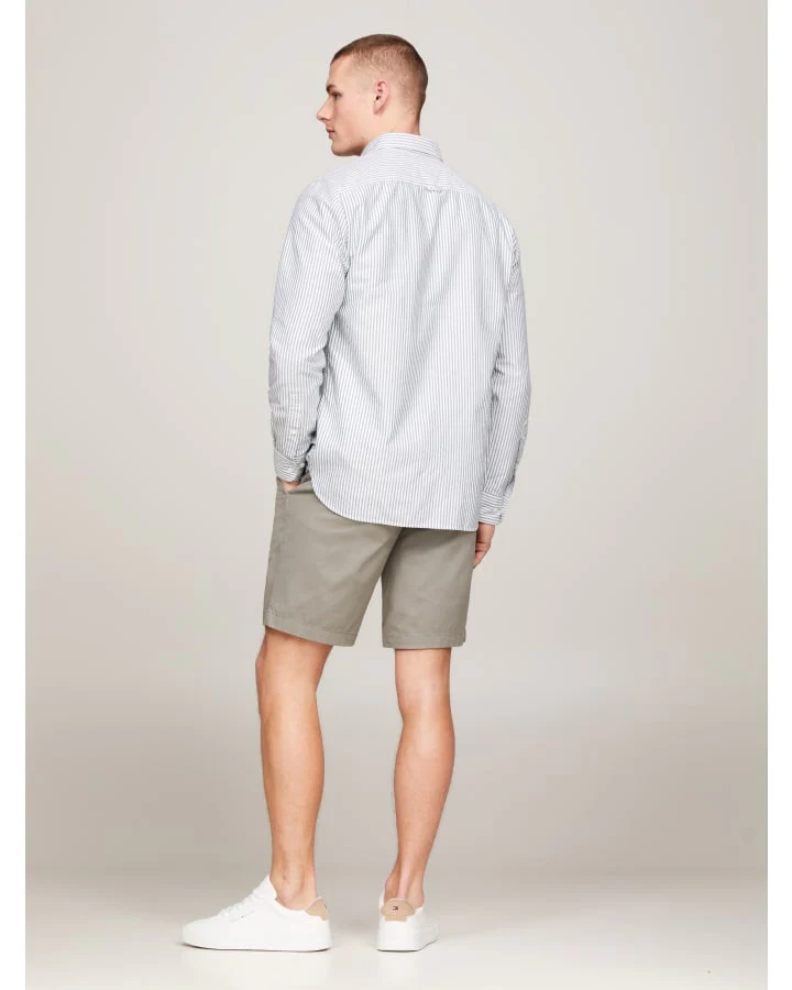 TOMMY HILFIGER MW0MW36238_0CI Heritage Stripe Regular Fit Oxford Shirt - Ornamental Greenoptic White - Image 3