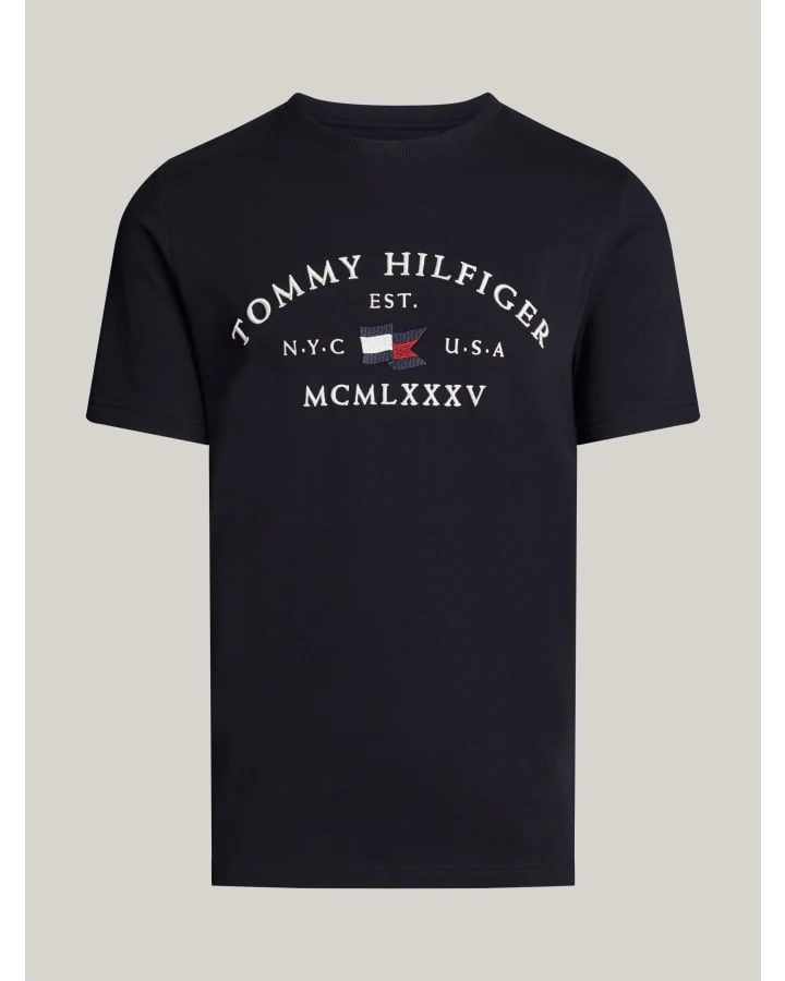 TOMMY HILFIGER MW0MW36454_DW5 NAUTICAL ARCH TEE - Desert Sky