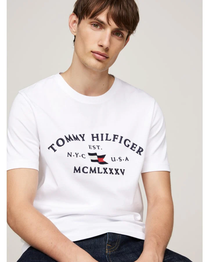 TOMMY HILFIGER MW0MW36454_YBR NAUTICAL ARCH TEE - White - Image 2