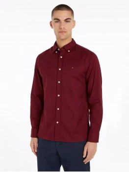 TOMMY HILFIGER MW0MW36824 VLP Flex Brushed Solid Rf Shirt - Deep Rouge - Image 2