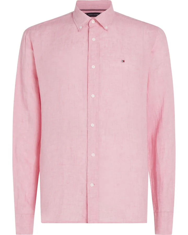 TOMMY HILFIGER MW0MW36887_TOJ IC PIGMENT DYED LINEN RF SHIRT - Romantic Pink - Image 2