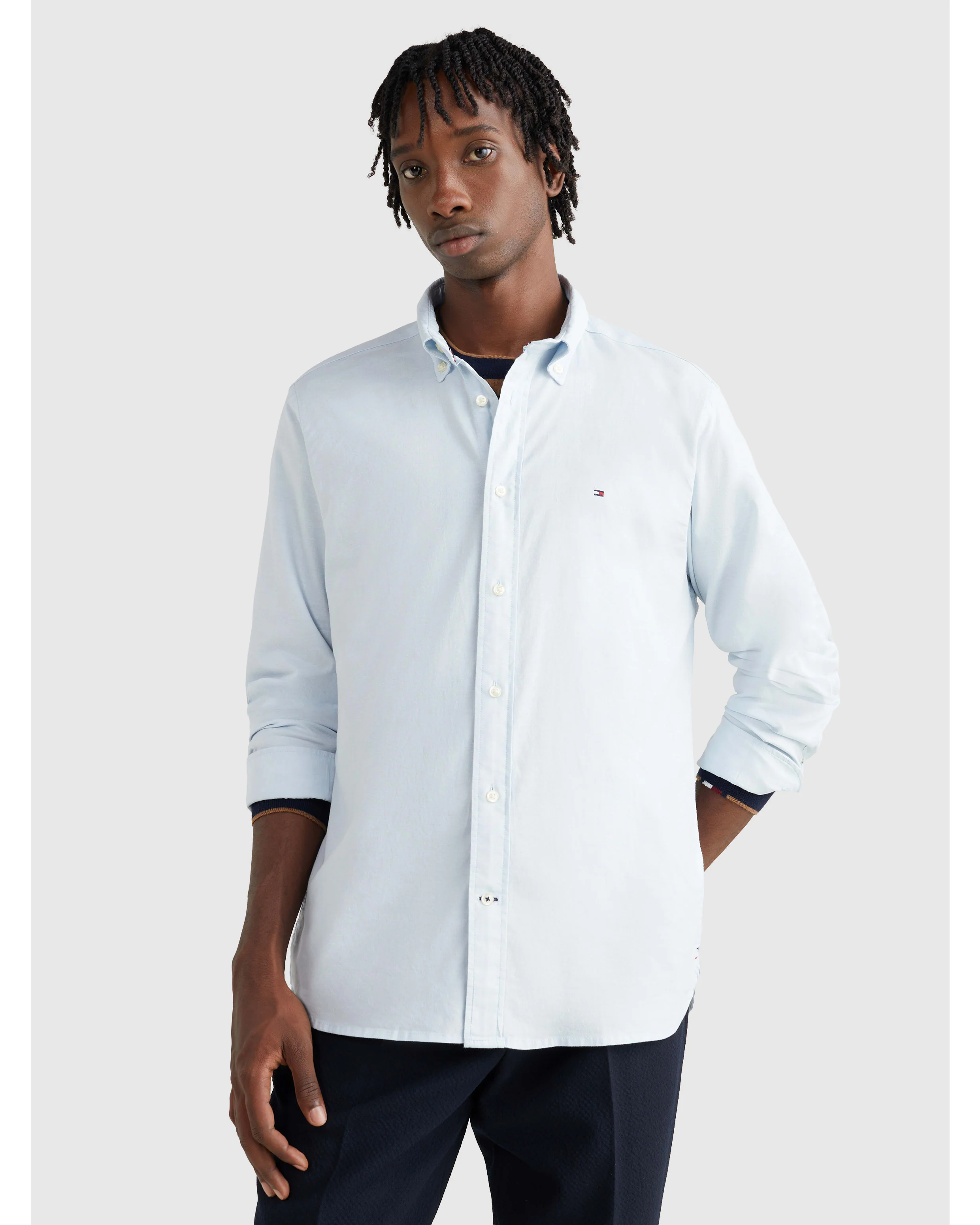 TOMMY HILFIGER Oxford MW0MW25037_C1S Flex LS Shirt - Calm Blue - Image 2