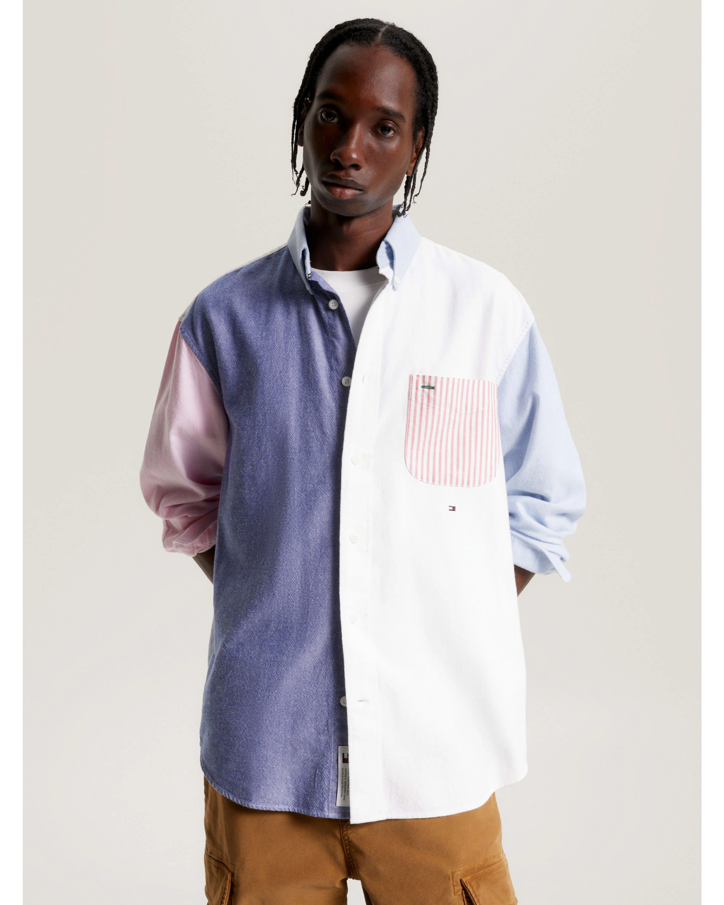TOMMY HILFIGER PREM OX BLCK SHRT CLOUDY BLUE/PINK - Image 2