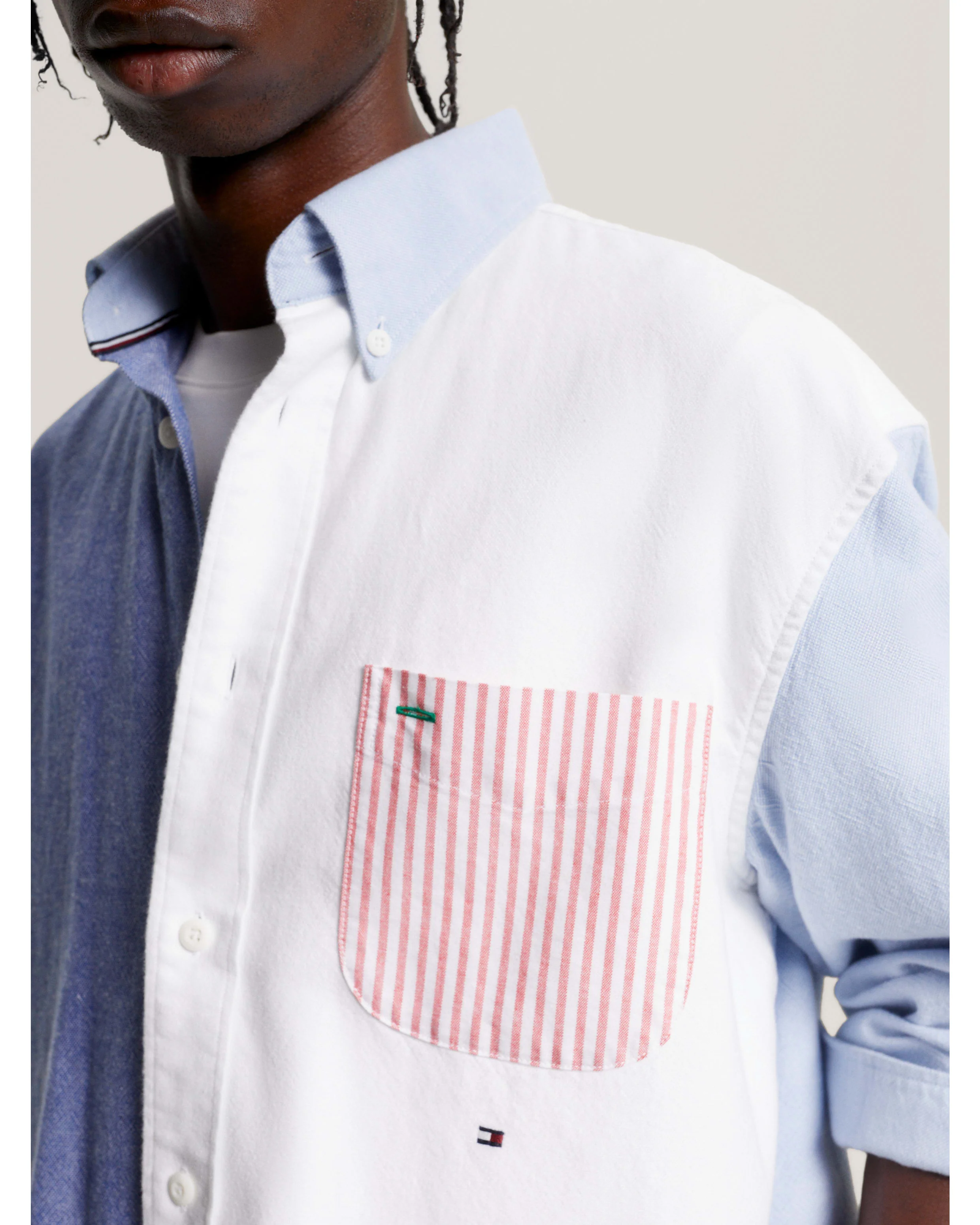 TOMMY HILFIGER PREM OX BLCK SHRT CLOUDY BLUE/PINK - Image 4