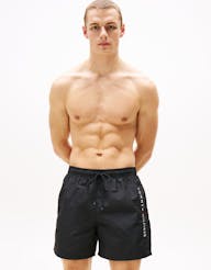 TOMMY HILFIGER UM0UM03258 Original Logo Mid Length Swim Shorts - Black - Image 2