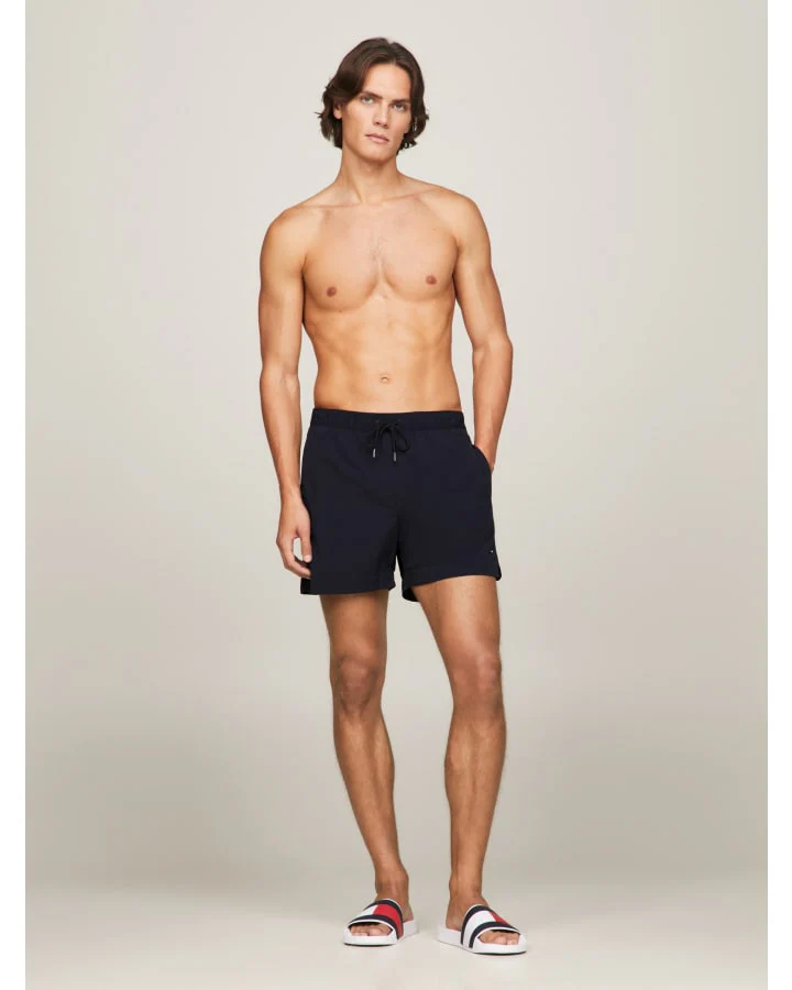 TOMMY HILFIGER UM0UM03280_DW5 Flag Mid Length Drawstring Swim Shorts - Desert Sky