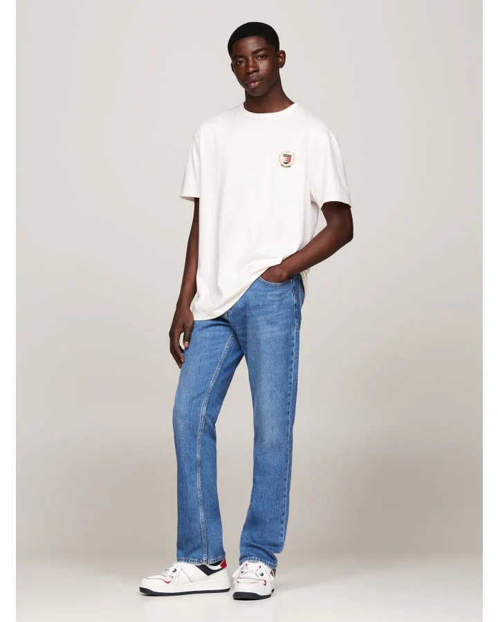 TOMMY JEANS DM0DM19687_YBH Logo Embroidery Crew Neck T-Shirt - Ancient White - Image 2