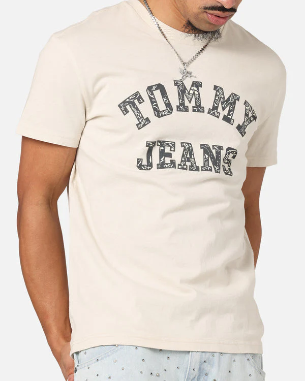 TOMMY JEANS DM0DM20773_ACG Regular Paisley College Tee - Newsprint